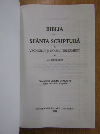 Biblia Sau Sfanta Scriptura A Vechiului Si Noului Testament Cump R