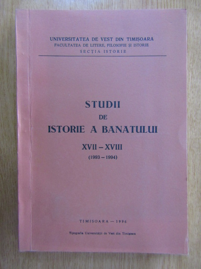 Studii De Istorie A Banatului Cump R