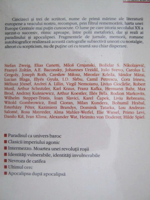 Adriana Babeti, Cornel Ungureanu - Europa centrala. Memorie, paradis, apocalipsa