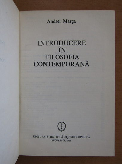 Andrei Marga - Introducere in filosofia contemporana