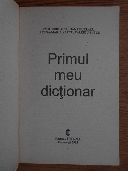 Emil Burlacu - Primul meu dictionar