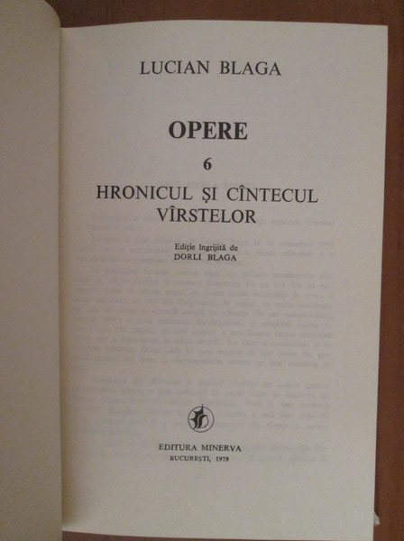 Lucian Blaga - Opere (volumul 6)