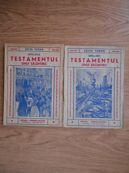 Anticariat: Jules Verne - Testamentul unui excentric (1940, 2 volume)
