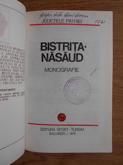 Bistrita-Nasaud. Monografie