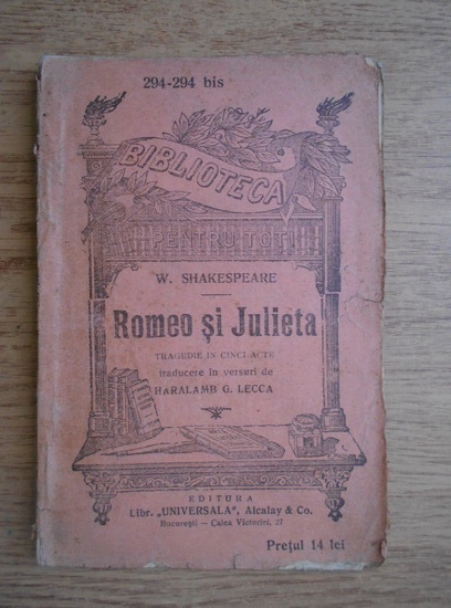 Anticariat: William Shakespeare - Romeo si Julieta (1927)