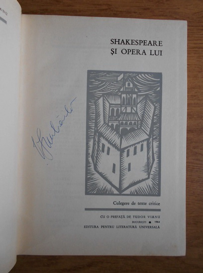 Shakespeare si opera lui. Culegere de texte critice