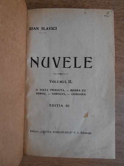 Ioan Slavici - Nuvele (volumul 2, circa 1910)