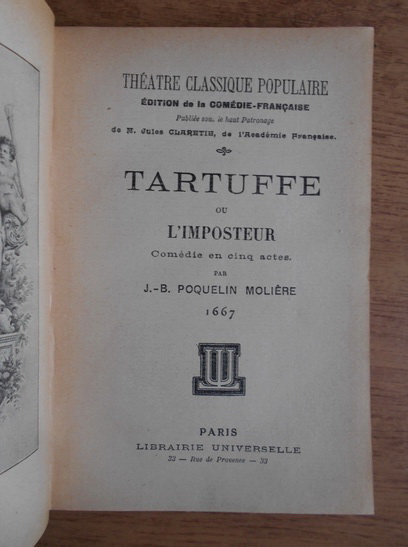 Poquelin Moliere - Tartuffe ou l'imposteur (1902)