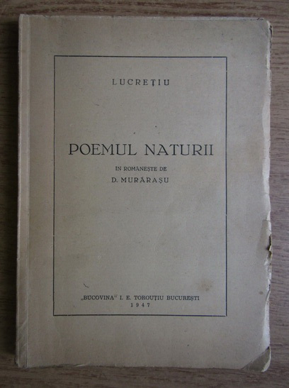 Anticariat: Lucretiu - Poemul naturii (1947)