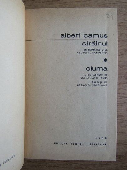Albert Camus - Strainul. Ciuma
