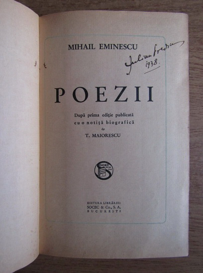 Mihail Eminescu - Poezii (1938)