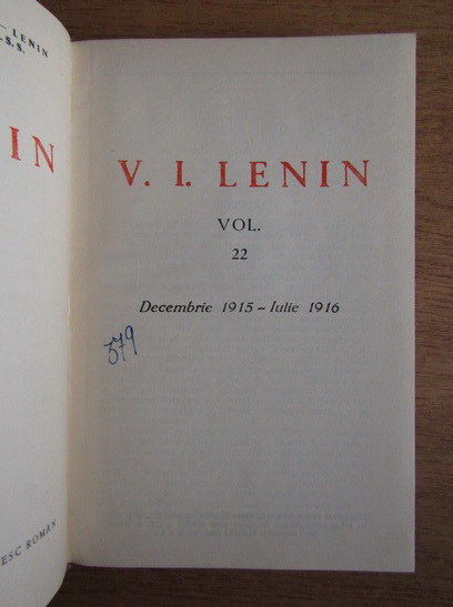 V. I. Lenin - Opere (volumul 22)