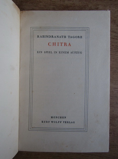 Rabindranath Tagore - Chitra. Ein Spiel in Einem Aufzug (1921)