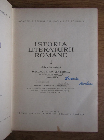 G. Calinescu - Istoria literaturii romane (volumul 1)