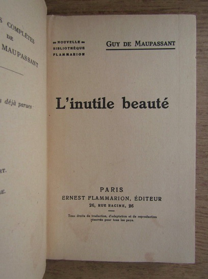 Guy de Maupassant - L'inutile beaute (1924)
