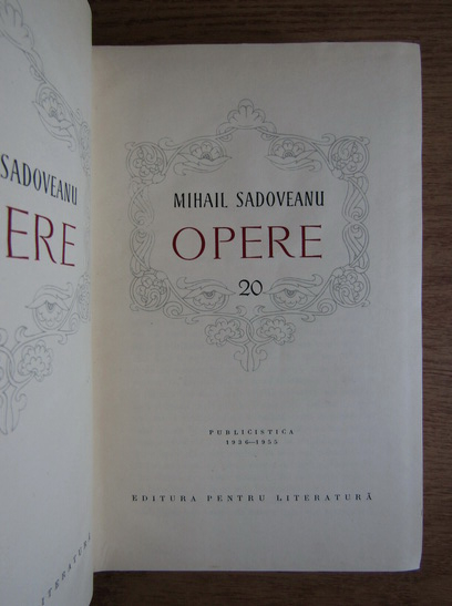 Mihail Sadoveanu - Opere (volumul 20)