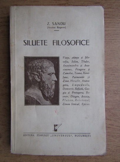 Anticariat: Z. Sandu - Siluete filosofice (1933)
