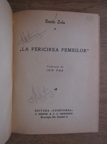 Emile Zola - La fericirea femeilor (1925)