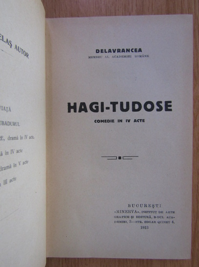 Barbu Stefanescu Delavrancea - Hagi-Tudose. Comedie in IV acte (1913)
