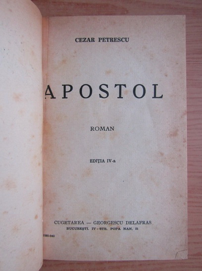 Cezar Petrescu - Apostol (1940)
