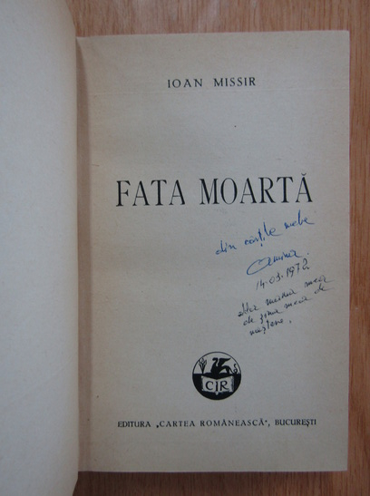 Ioan Missir - Fata moarta (1937)