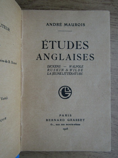 Andre Maurois - Etudes anglaises (1928)