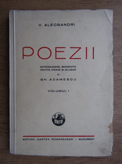 Anticariat: Vasile Alecsandri - Poezii (volumul 1, 1946)