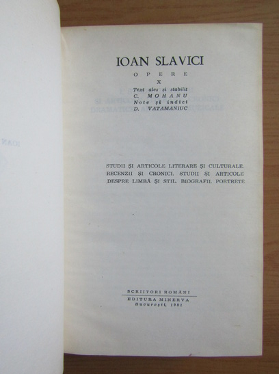 Ioan Slavici - Opere (volumul 10)