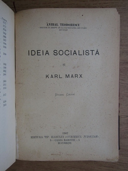 St. N. Burileanu, Anibal Teodorescu, Corneliu Botez - Teoria generala a calculului probabilitatilor. Ideia socialista si Karl Marx. Controversele legei pentru judecatoriile de pace (3 volume coligate, 1910, 1907, 1899)