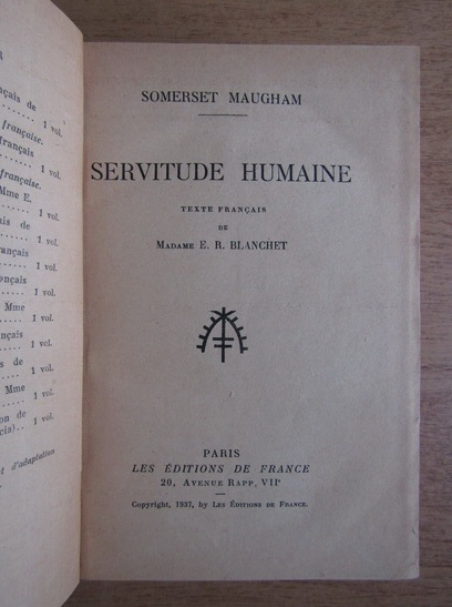 W. Somerset Maugham - Servitude humaine (1938)