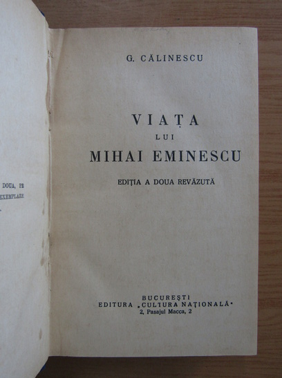 G. Calinescu - Viata lui Mihai Eminescu (1935)