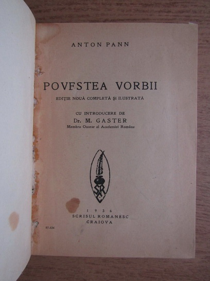Anton Pann - Povestea vorbii (1936)