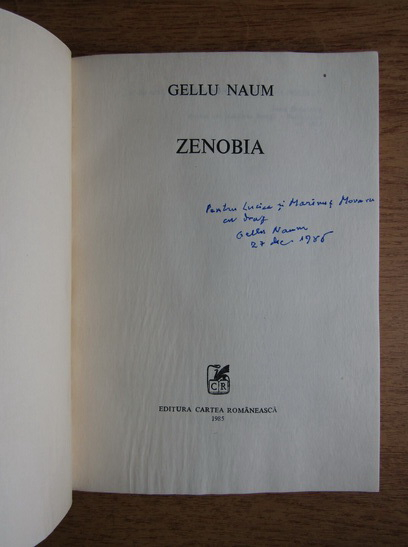 Anticariat: Gellu Naum - Zenobia (cu autograful autorului)