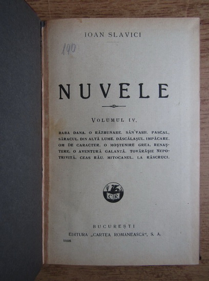 Ioan Slavici - Nuvele (volumul 4, 1925)