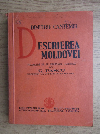 Anticariat: Dimitrie Cantemir - Descrierea Moldovei (1946)