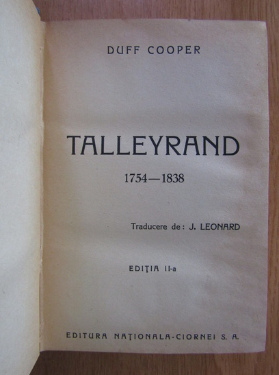 Duff Cooper - Talleyrand (1940)