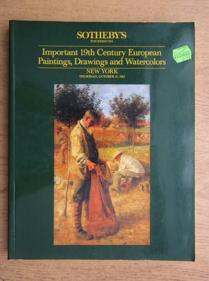 Anticariat: Important 19th century European paintings, drawings and watercolors, New York