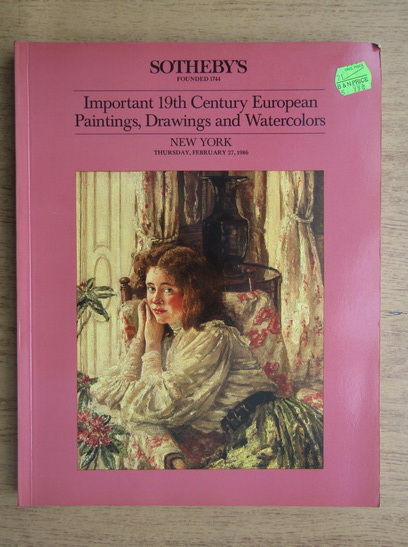 Anticariat: Important 19th century European paintings, drawings and watercolors, New York