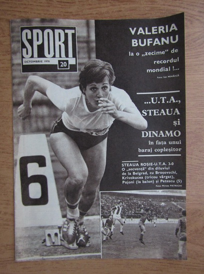 Anticariat: Revista Sport, nr. 20. Valeria Bufanu la o zecime de recordul mondial! Octombrie 1970