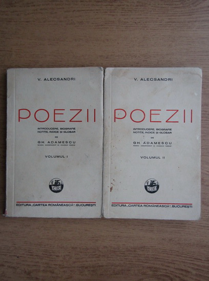 Anticariat: Vasile Alecsandri - Poezii (2 volume, 1937)