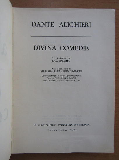 Dante Alighieri - Divina Comedie