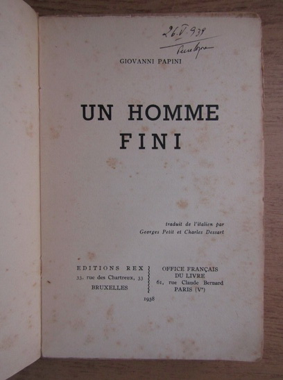 Giovanni Papini - Un homme fini (1938)