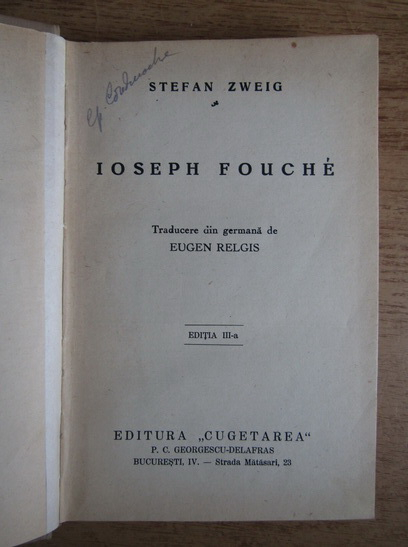 Stefan Zweig - Ioseph Fouche (1930)