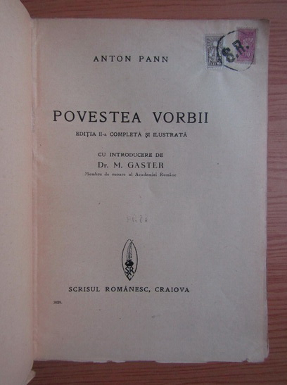 Anton Pann - Povestea vorbii (1933)