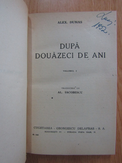 Alexandre Dumas - Dupa douazeci de ani (2 volume)