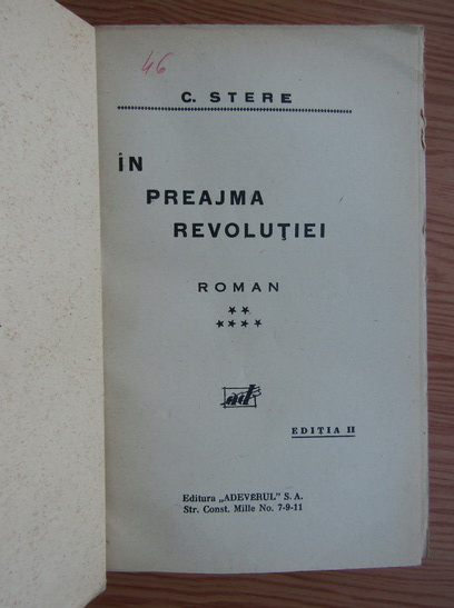 C. Stere - Ciubaresti (volumul 6, 1926)