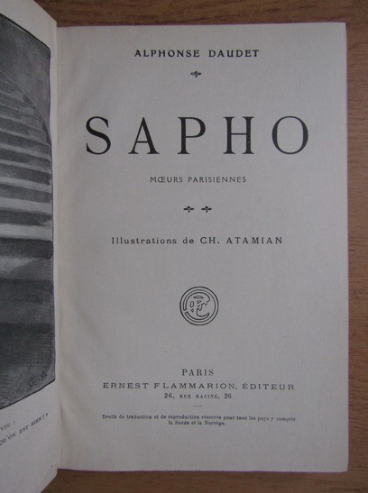 Alphonse Daudet - Sapho, Histoire d'une parisienne, Marcelin Gayard (3 volume coligate,1912)