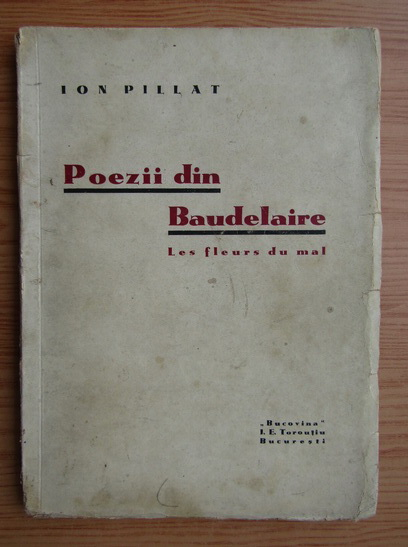Anticariat: Ion Pillat - Poezii din Baudelaire (1937)