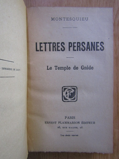 Montesquieu - Lettres persanes