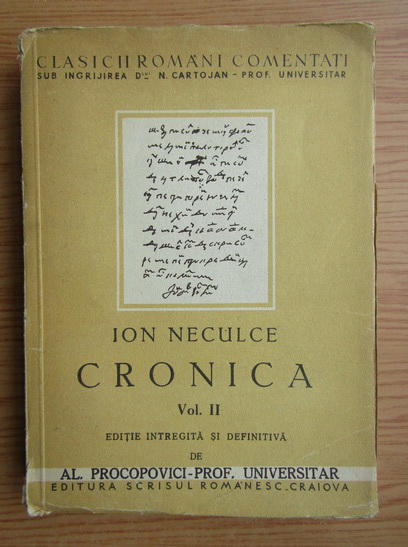 Anticariat: Ioan Neculce - Cronica (1942, volumul 2)